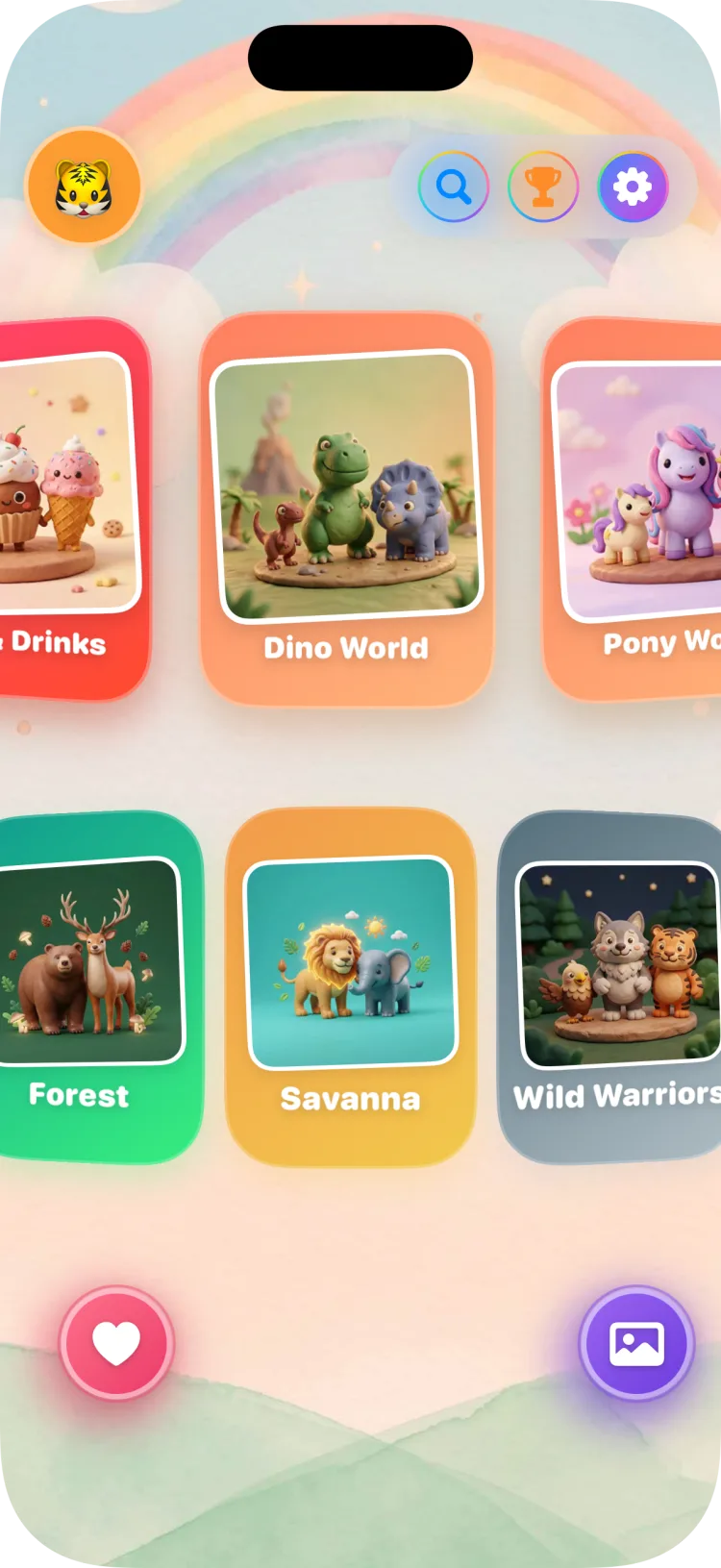Age 3–5. 3D clay render style and toy-like feel.
