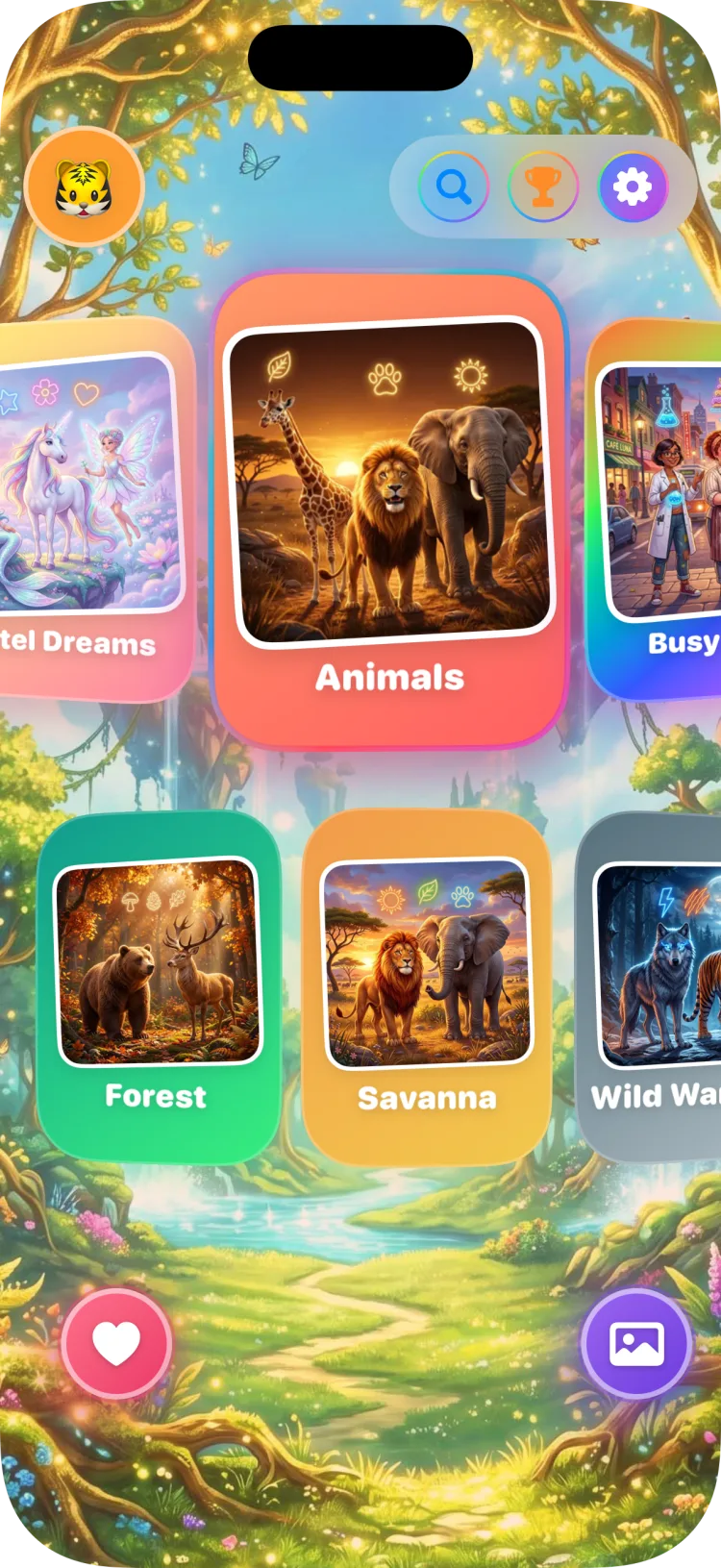 Age 6–8. Semi-realistic fantasy animation style.